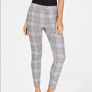 Plaid Skinny Pants INC plaid stretch trouser pant